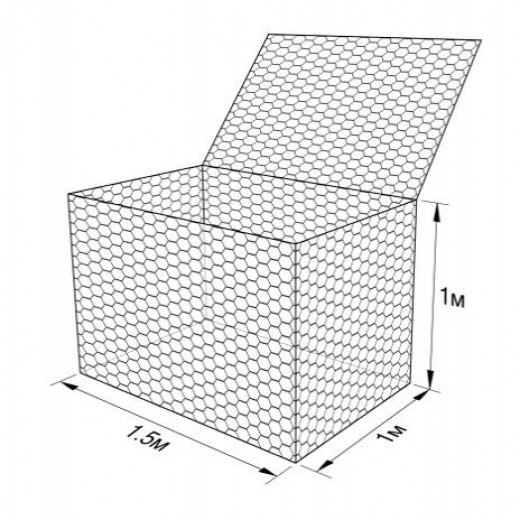 Габион ГСИ-К-1,5х1,0х1,0-С60-2,4/3,4-ЦАММП